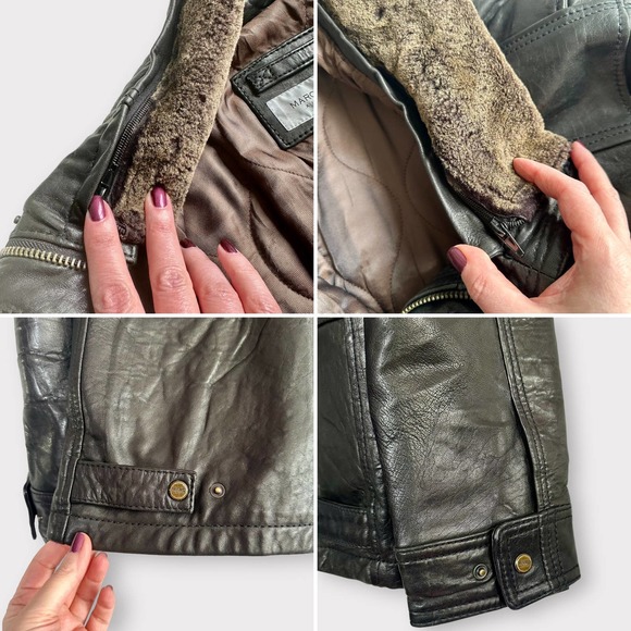 Andrew Marc Black Leather Jacket - Picture 6 of 12